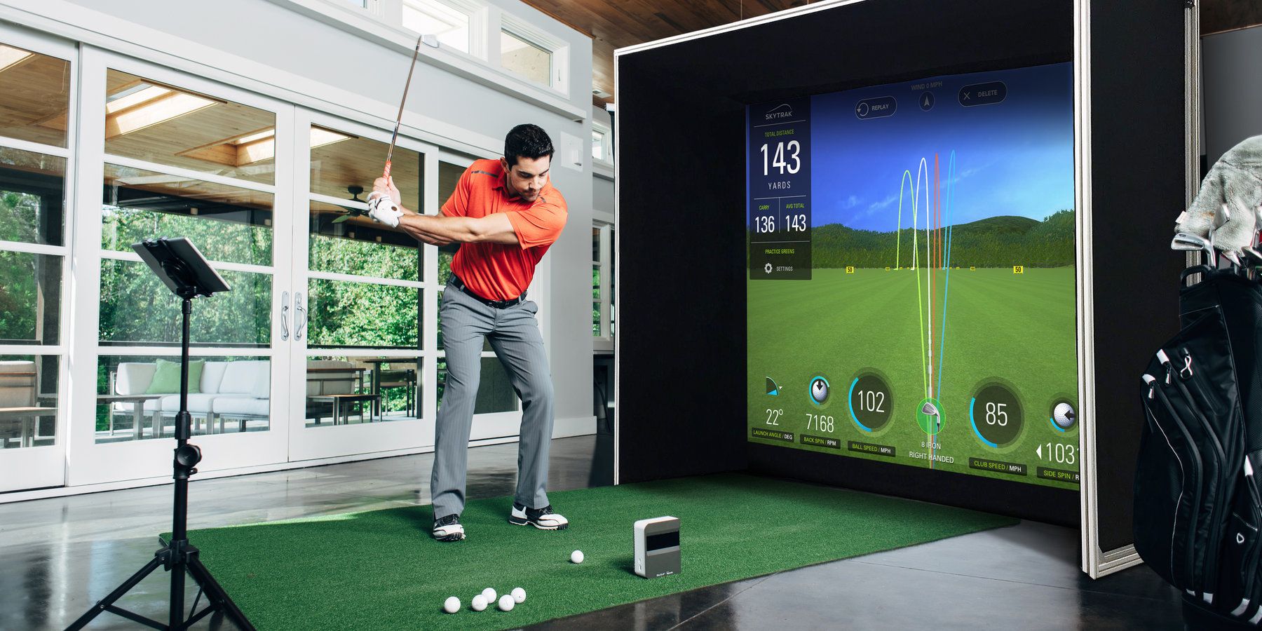 Phương án dùng Skytrak golf thành một phòng golf 3D