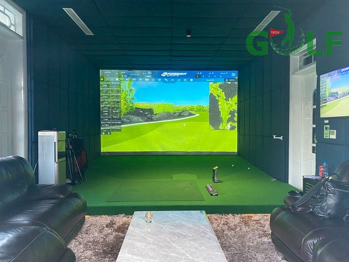 Phòng golf 3D tại Quảng Ninh được ốp da 3 mặt sang trọng hiện đại